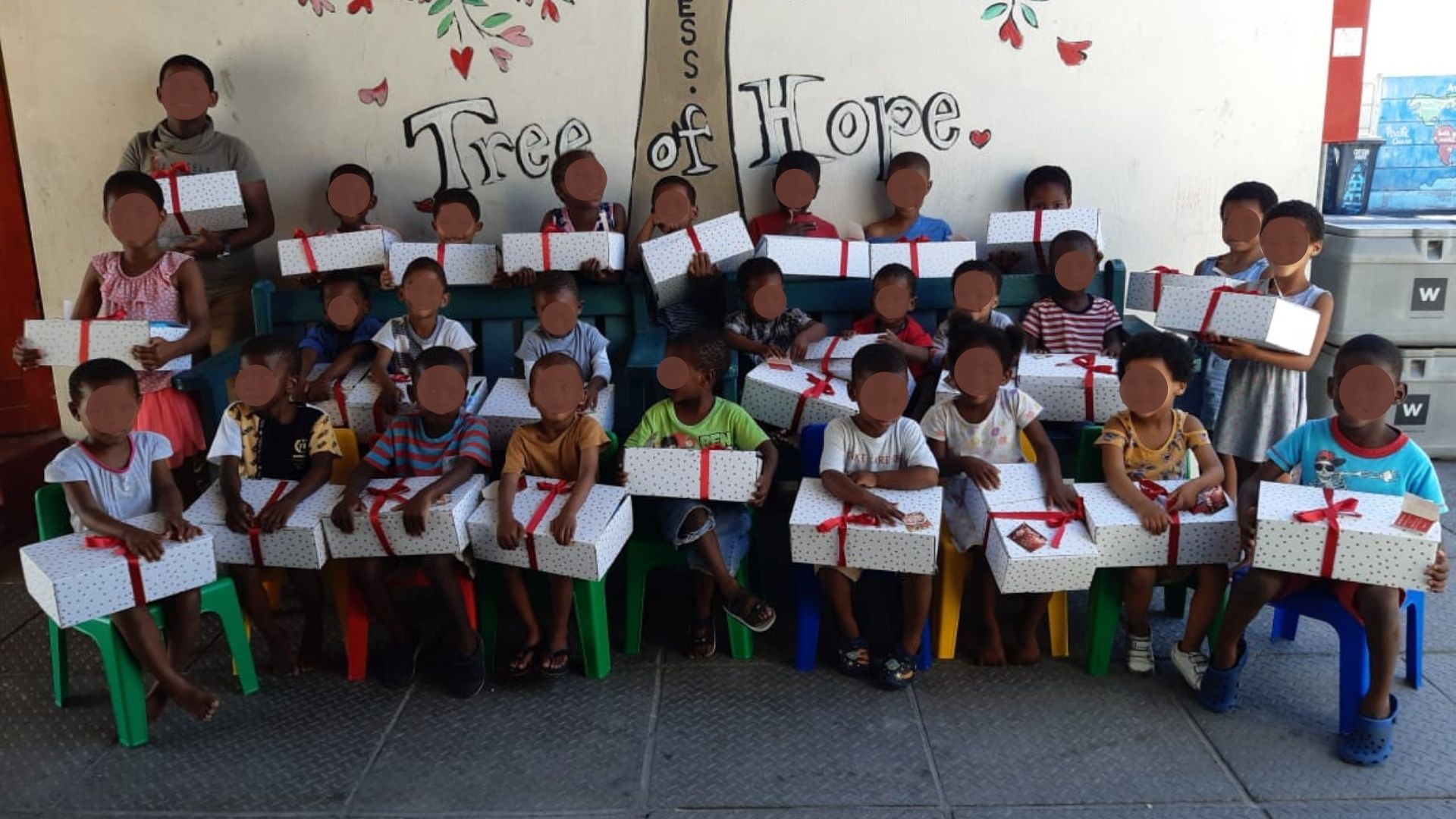 Children's home; Shoeboxes